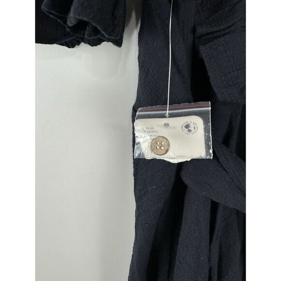 NEW FREE PEOPLE ENDLESS SUMMER Sz L NOW AND FOREVER MIDI MAXI DRESS Black Linen - Picture 9 of 10